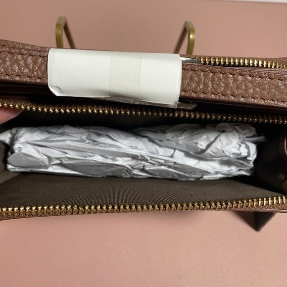 KIKO Crossbody Wallet Bag Brown Pebbled Genuine Leather Style 766 OS - Picture 4 of 5